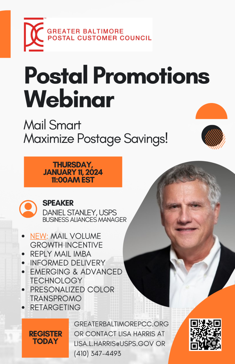 Postal Promotions 2024 WebinarBaltimore Postal Customer Council